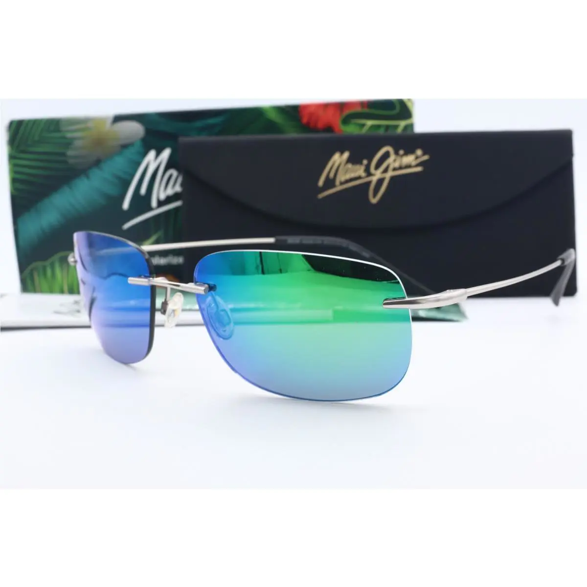 Maui Jim Ohai MJ 334-17M Gunmetal Wrap Sunglasses Blue Polarized Lenses 59.5mm