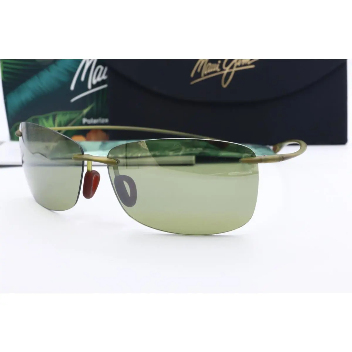 Maui Jim Akau MJ 442-15M Matte Gold Aviator Sunglasses Olive Green Polarized