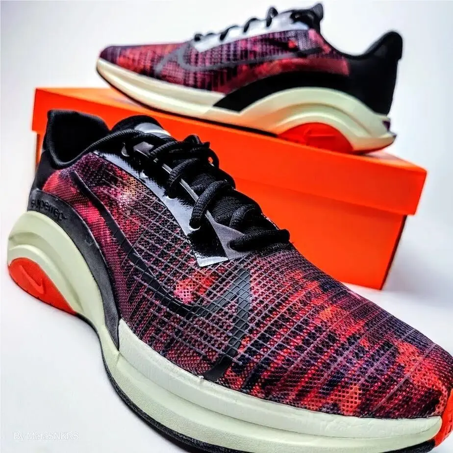 Nike US 13 Men`s Black White Purple Orange Training Comfort Zoom X Superrep