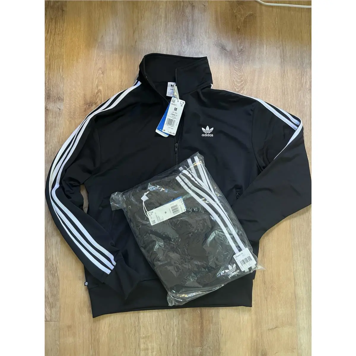 Med Adidas Originals Men`s M Firebird Tracksuit Set Jacket Pants Black