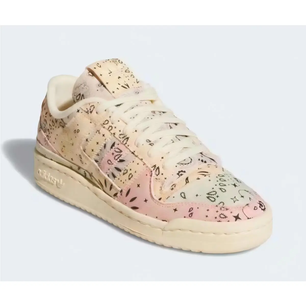 Women`s 7.5 Adidas Forum 84 Low Cream Pink Patchwork Sneakers Casual Shoes