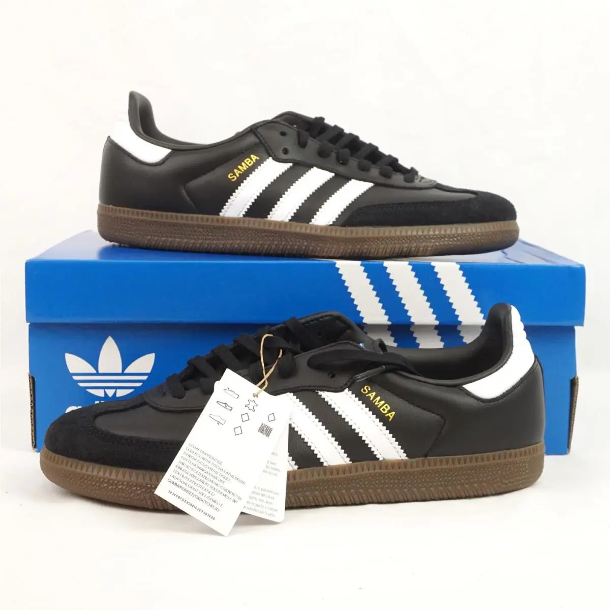 Adidas Samba OG J Sneakers IE3676 in Core Black/cloud White/gum - Kids Size 6.5