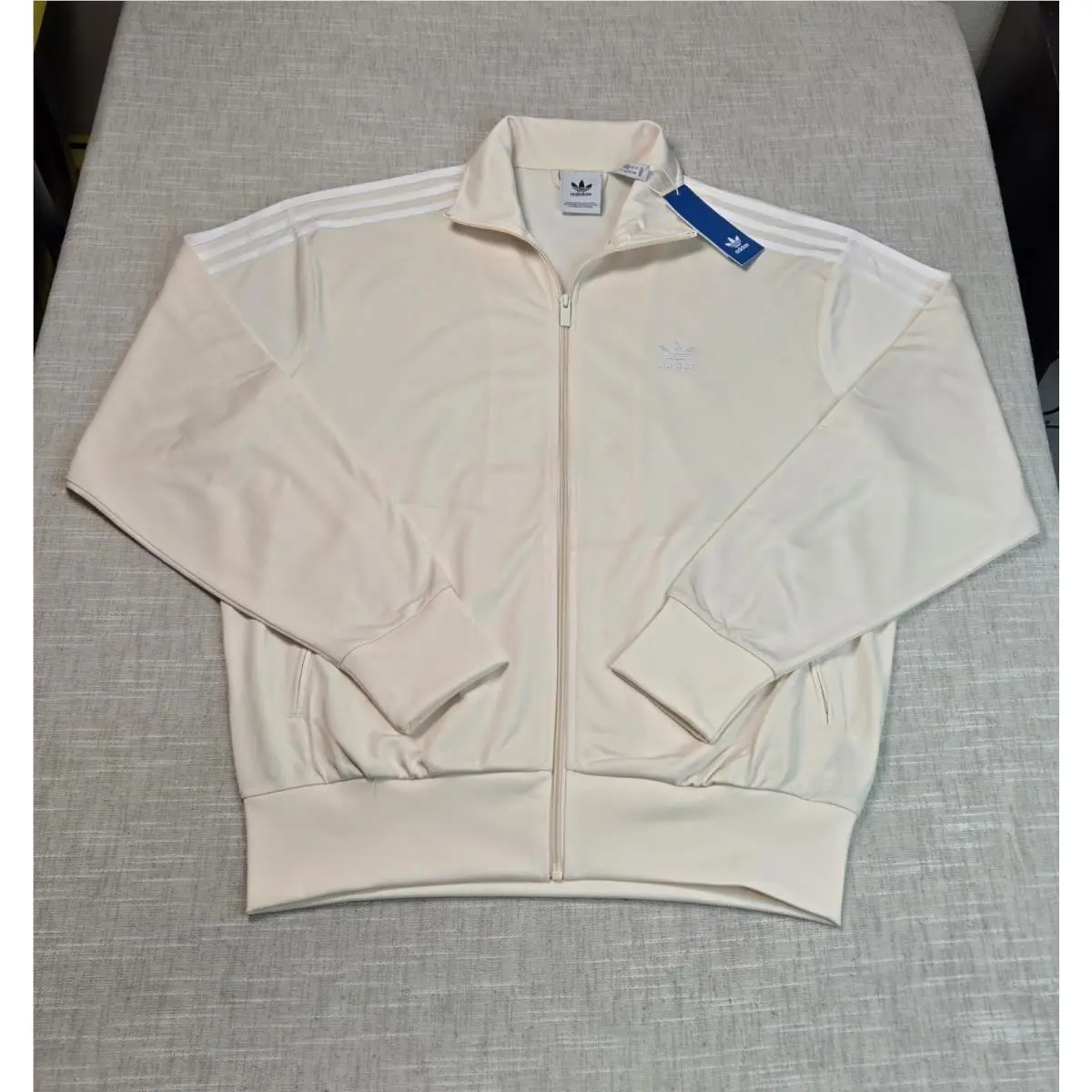 Adidas Firebird Track Jacket Large Mens Beige Wonder White Full Zip
