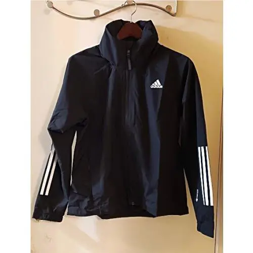 Women Adidas Bsc 3 Stripes Rain.rdy Black Jacket Size Medium H65759