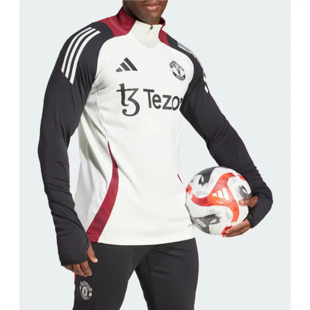 Adidas clothing - MUFC TR TOP - MUFC TOP - JE3737 - Off White / Black (UPC: 196476716023) 3