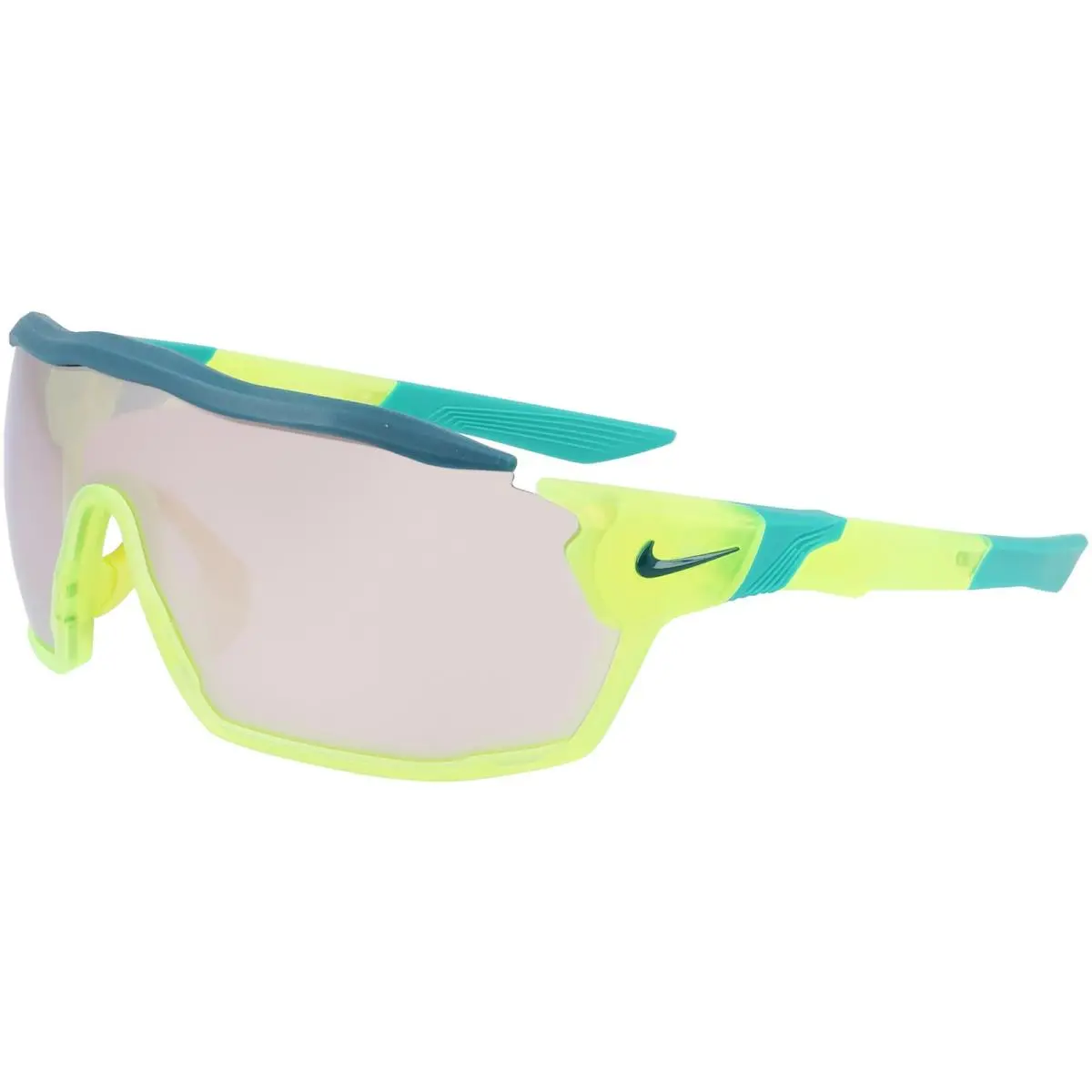 Nike Show X Rush E Matte Volt Sport Shield Sunglasses w/ Mirror Lens DZ7369 702