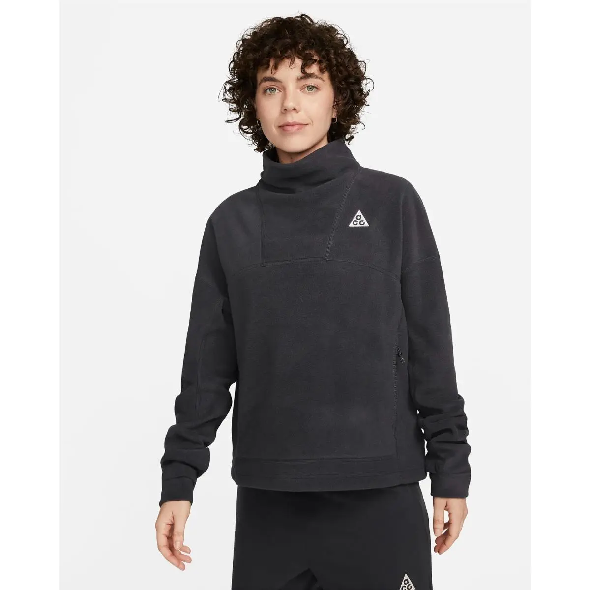 Nike Acg Wolf Tree Women`s Top Sweater Pullover Anthracite Sz S DQ5842-060