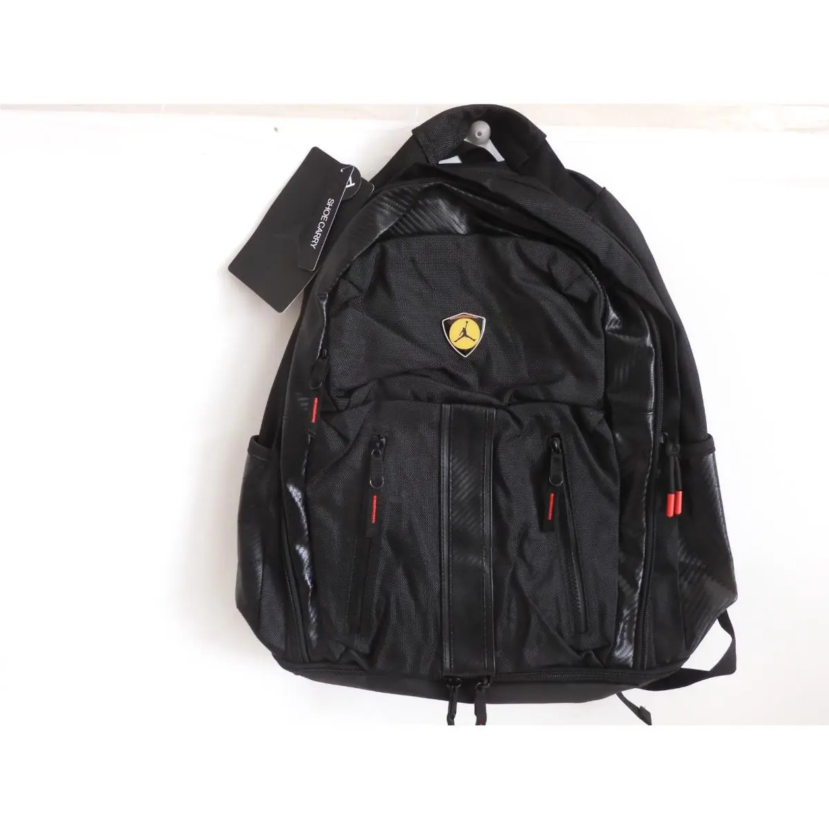 Nike Air Jordan Moto Jordan 14 Backpack Black Red Bred 9A0618-023 Ajxiv Sz L