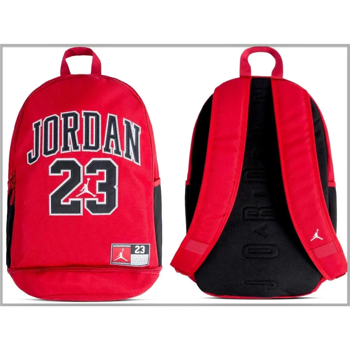 Nike Air Jordan 23 Jersey Backpack Gym Red Black 9A0780023 Padded Laptop Sleeve