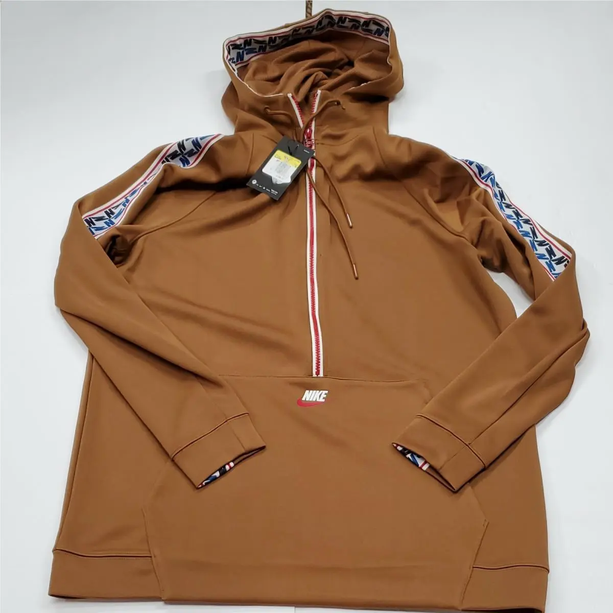 Nike Sportswear Taped Track Jacket Poly Half Zip Men’s Hoodie AJ2296 Small