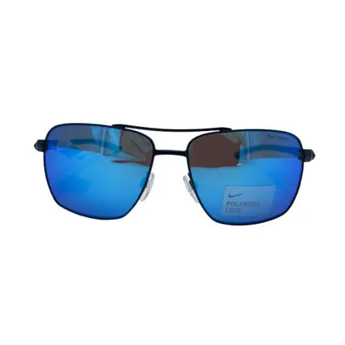 Men`s Nike Club Premier DQ0920 011 Sunglasses Satin Black Polarized - Frame: Black, Lens: Blue