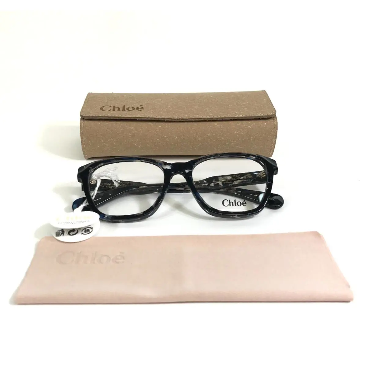 Chloe Eyeglasses Frame CH0265O 004 Deep Blue Tortoise Cat Eye Full Rim 54-18-145