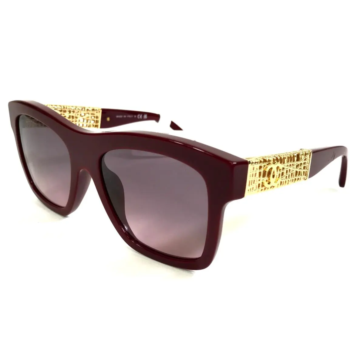 Chanel Sunglasses 5533-A c.1792/S1 Bordeaux Gold Frames w/ Pink Purple Gradient