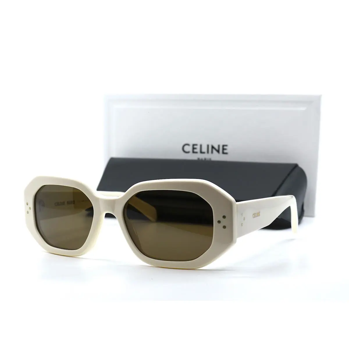 CL40255I 25E Ivory Brown Sunglasses by Celine