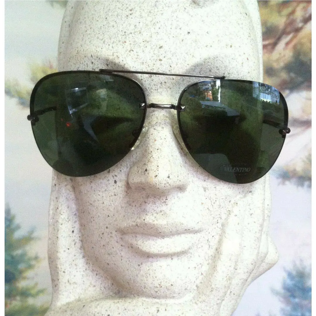 Valentino 5752/S Gun Metal 61mm Aviator Style Oversized Wide Sunglasses