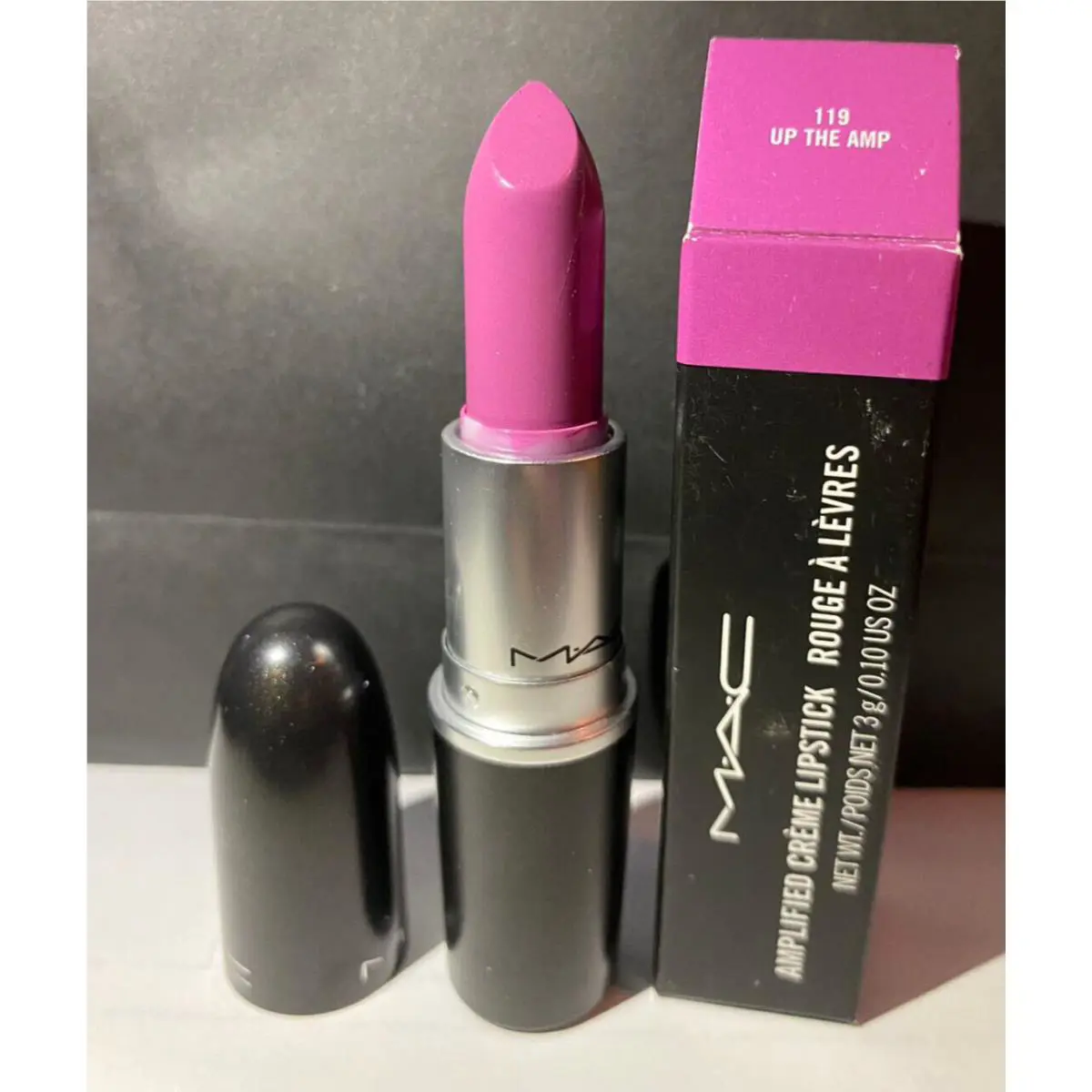 Mac Amplified Lipstick 119 UP The Amp Full Size 0.1 oz A39