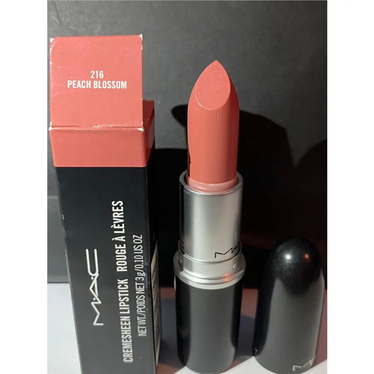 Mac Cremesheen Lipstick Shade 216 Peach Blossom Full Size 3g