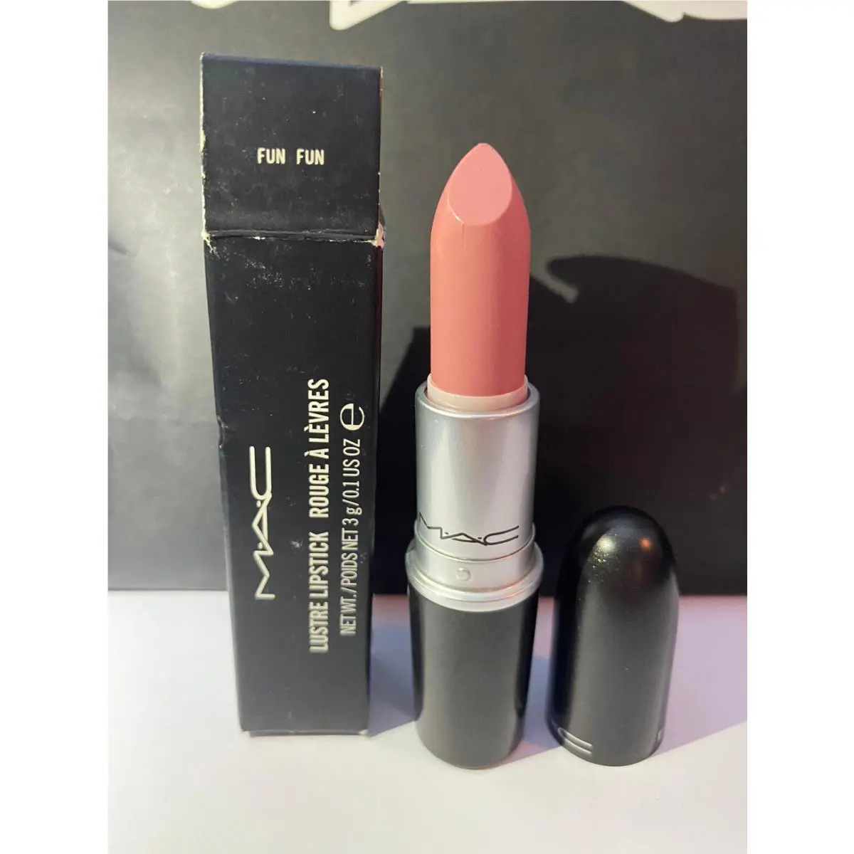 Mac Lipstick in Fun Fun Soft Bubble-gum Pink Rare LE Lustre A23