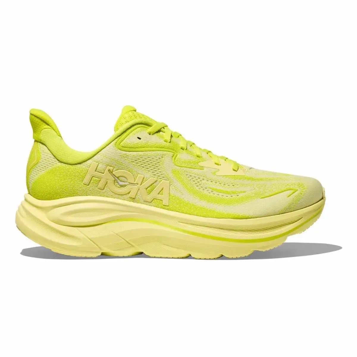 Hoka One One Clifton 10 Running Shoes Size 11.5 D Yellow Green 1162030 Nss