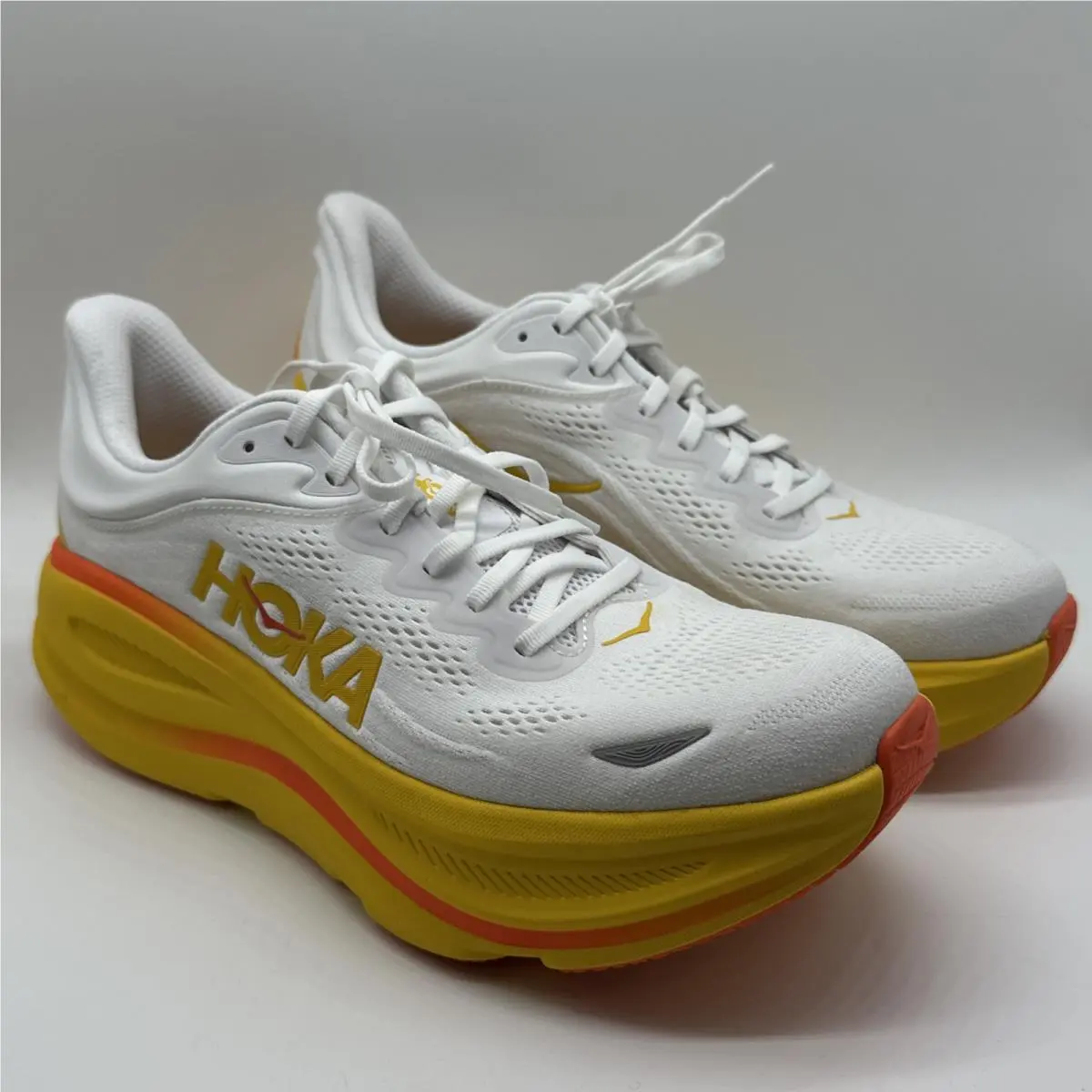 Hoka One One Bondi 9 Men`s Sizes 11 D Frost/sunflower 1162011-FNF