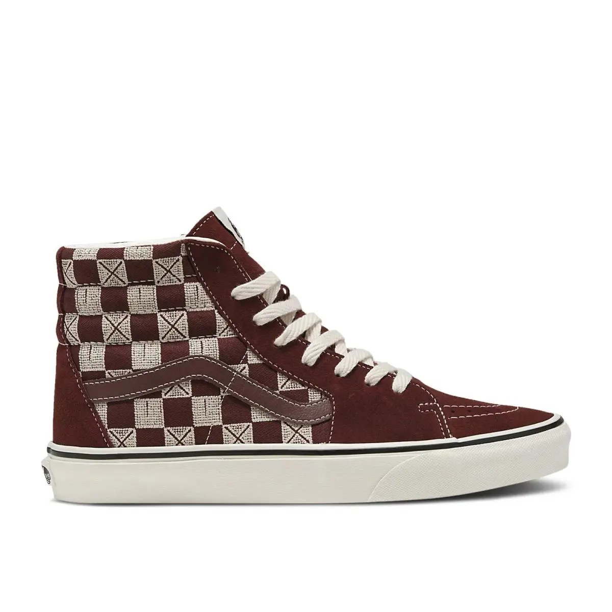 Vans Sk8-Hi Stitch Checkerboard Bitter Chocolate Men`s Size 11.5 Skate Shoes - Bitter Chocolate