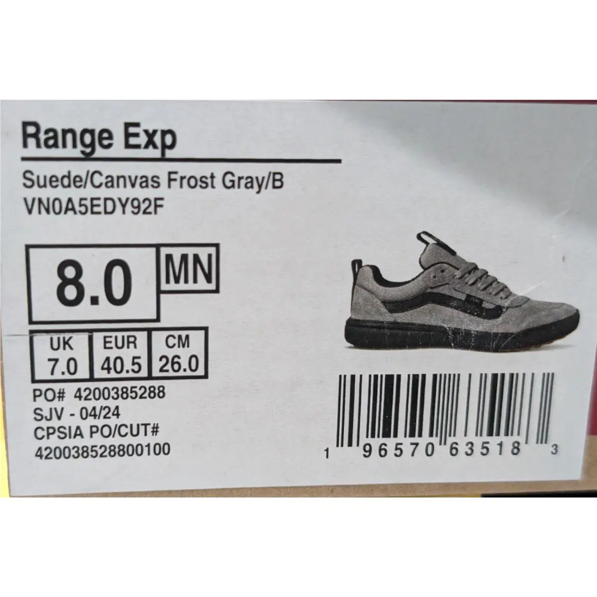 Vans shoes - VANS Range Exp - Range Exp - VN0A5EDY92F - Grey/Black 8