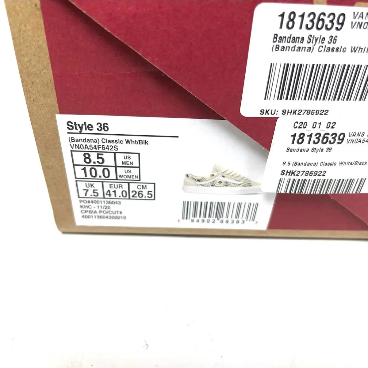 Vans shoes - VANS Style 36 - Style - VN0A54F642S - Off-White/Black (UPC: 194902663491) 8