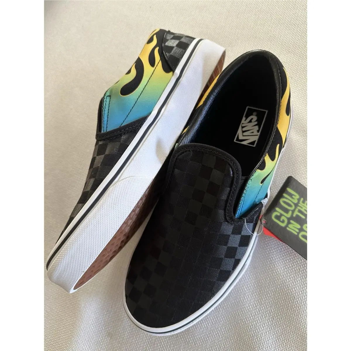 Vans shoes - Vans Claasic Slip On Glow Flame 5.5 Jr - Orange 2