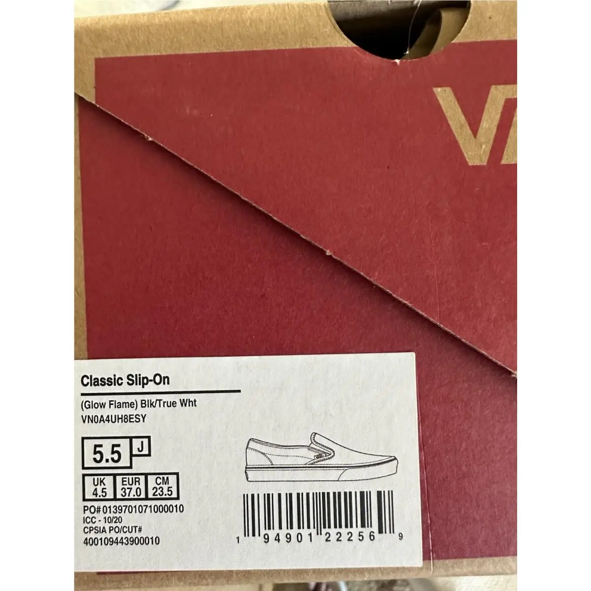 Vans shoes - Vans Claasic Slip On Glow Flame 5.5 Jr - Orange 4