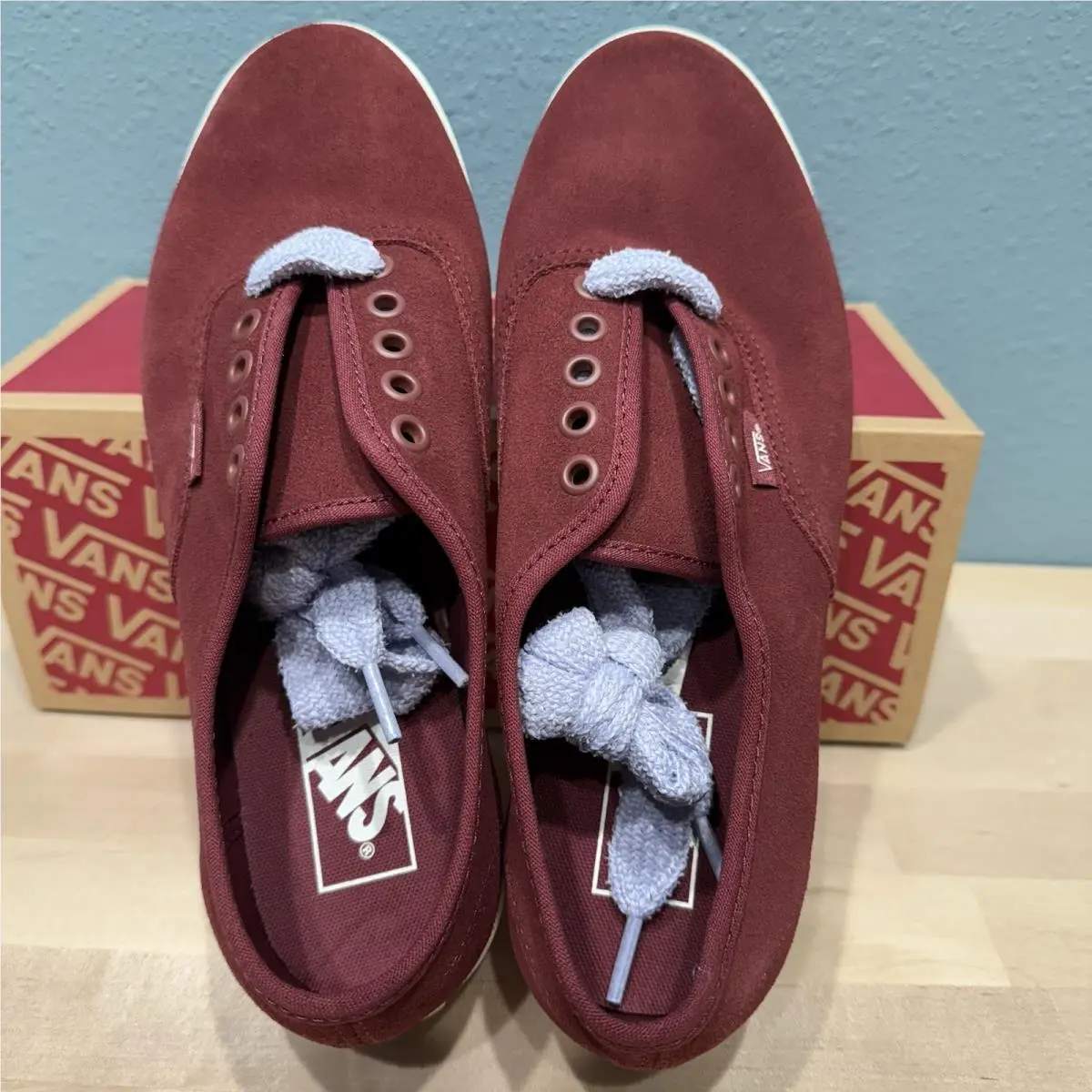 Vans shoes - VANS Authentic Skate - Authentic Skate - VN000D04CHA - Fat Lace Halogen Blue / Burgundy Suede (UPC: 197065597993) 0