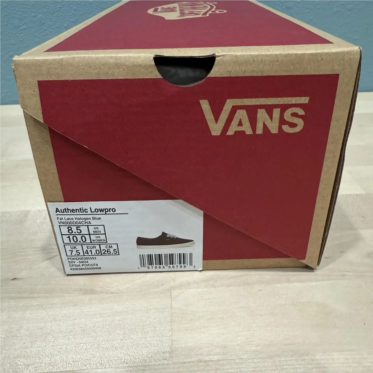 Vans shoes - VANS Authentic Skate - Authentic Skate - VN000D04CHA - Fat Lace Halogen Blue / Burgundy Suede (UPC: 197065597993) 5
