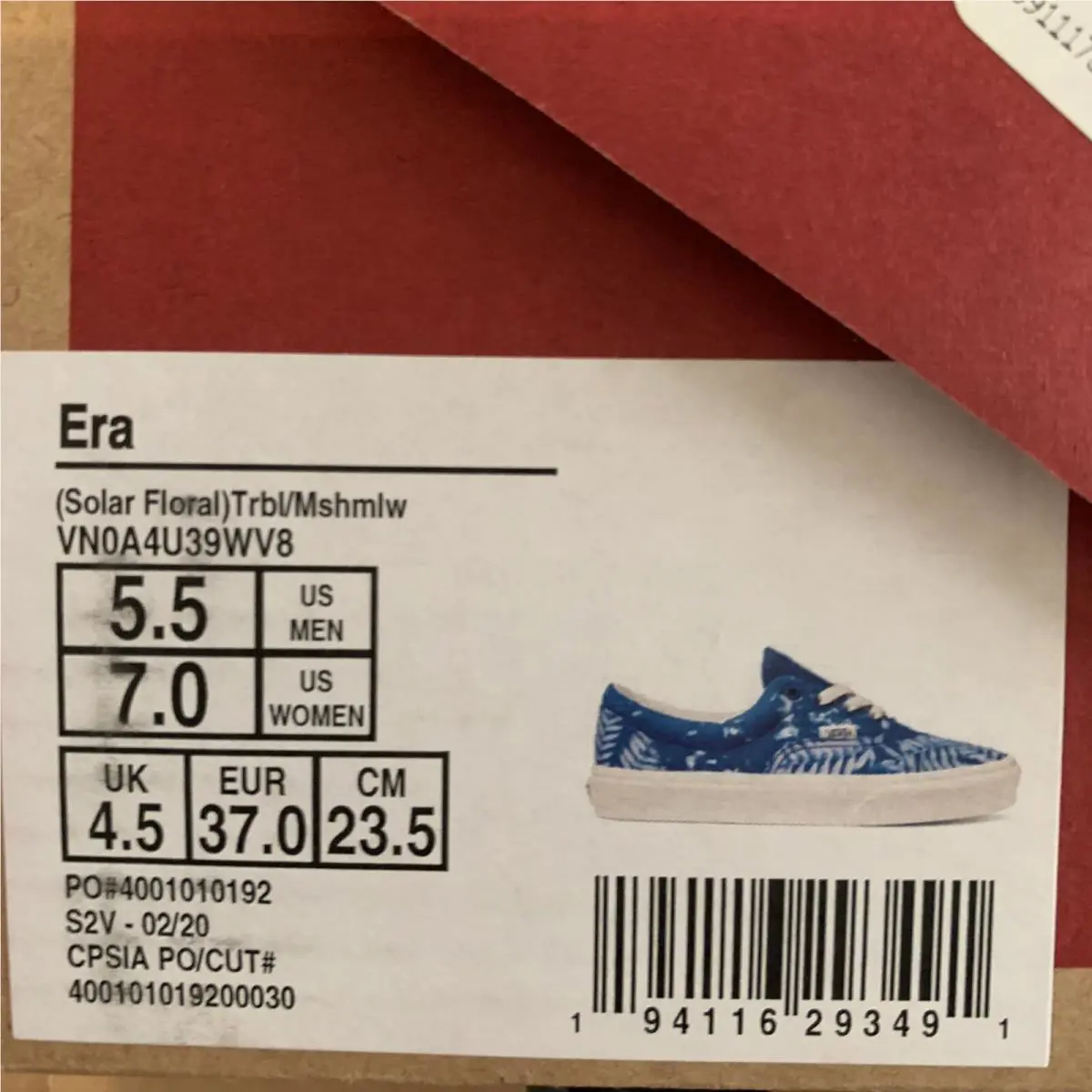 Vans shoes - VANS Era - Era - Blue, Manufacturer: Solar Floral / True Blue / Marshmallow (UPC: 0194116293491) 9