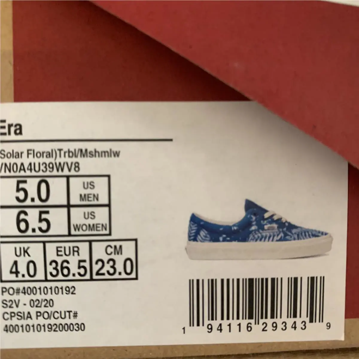 Vans shoes - VANS Era - Era - Blue, Manufacturer: Solar Floral / True Blue / Marshmallow (UPC: 0194116293491) 9