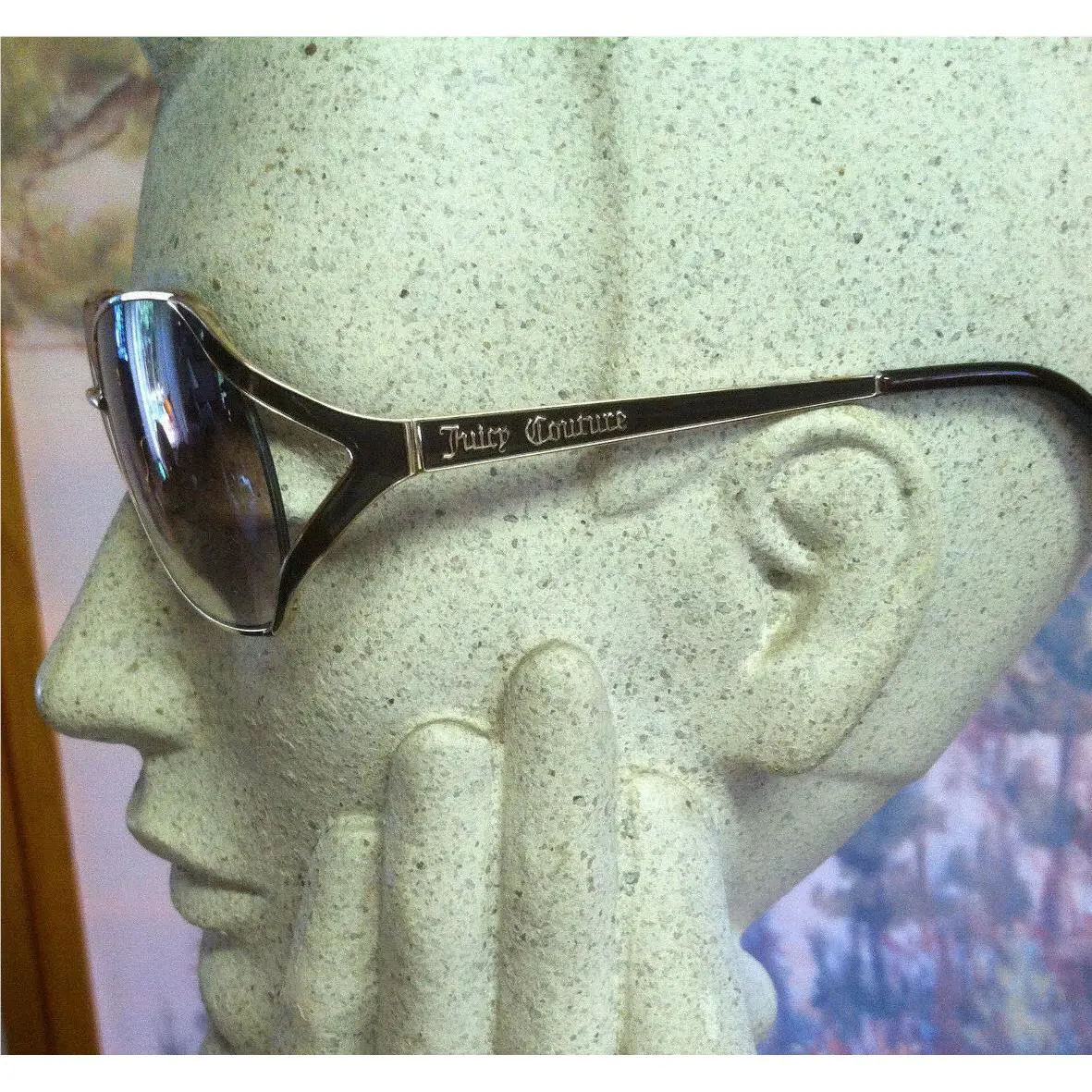 Juicy Couture Sunglasses 56mm Oversized Sydney 2/S Gold Metal w. Brown Trim