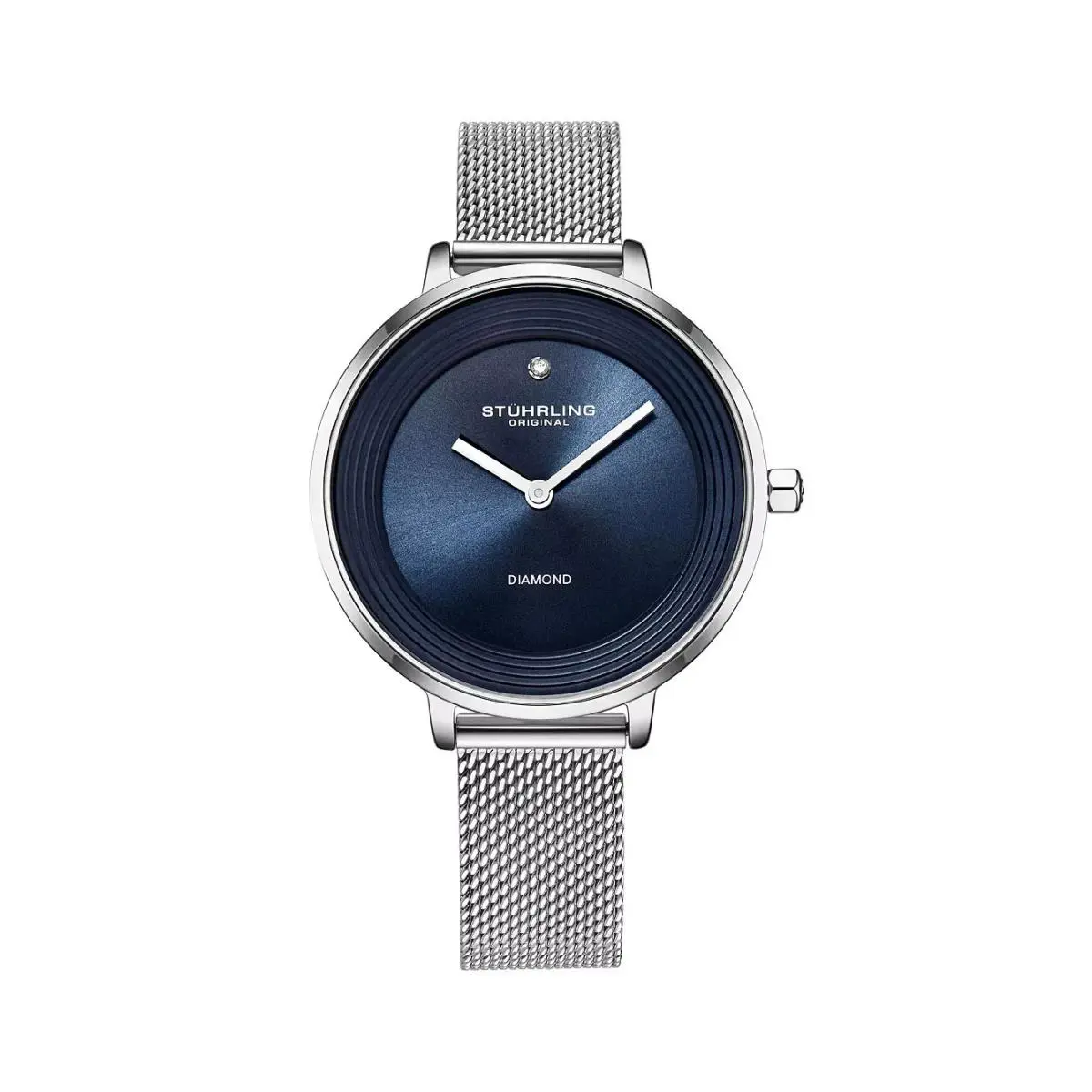 Stuhrling Women`s Silver Tone Mesh Stainless Steel Bracelet Watch 37mm