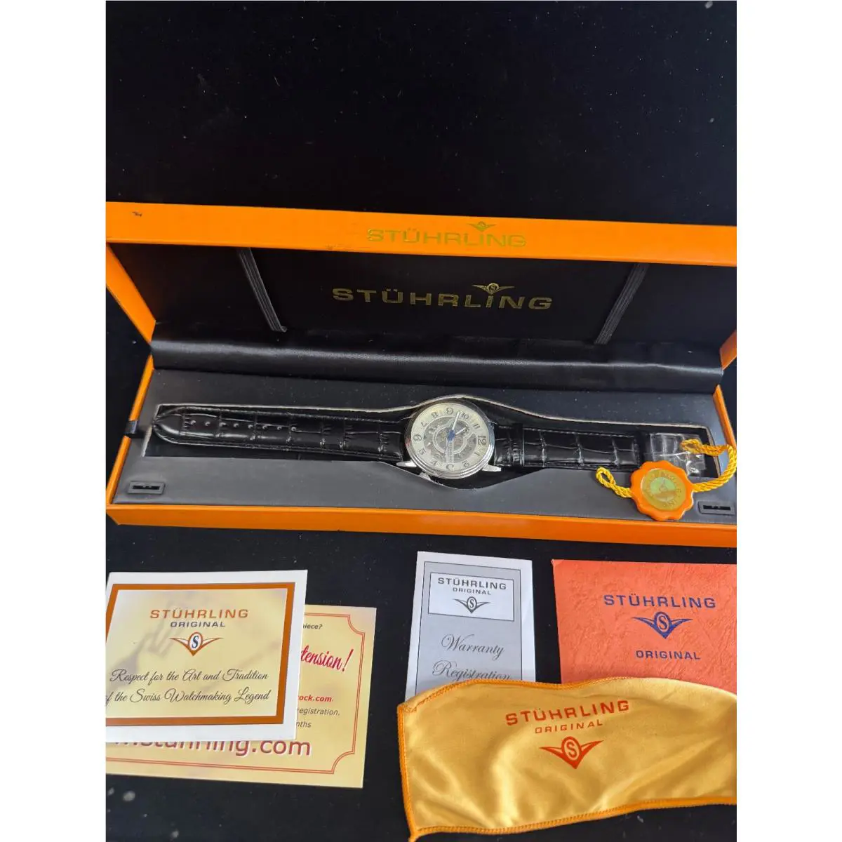 Stuhrling Othello Automatic Skeleton Watch Working Beautiful