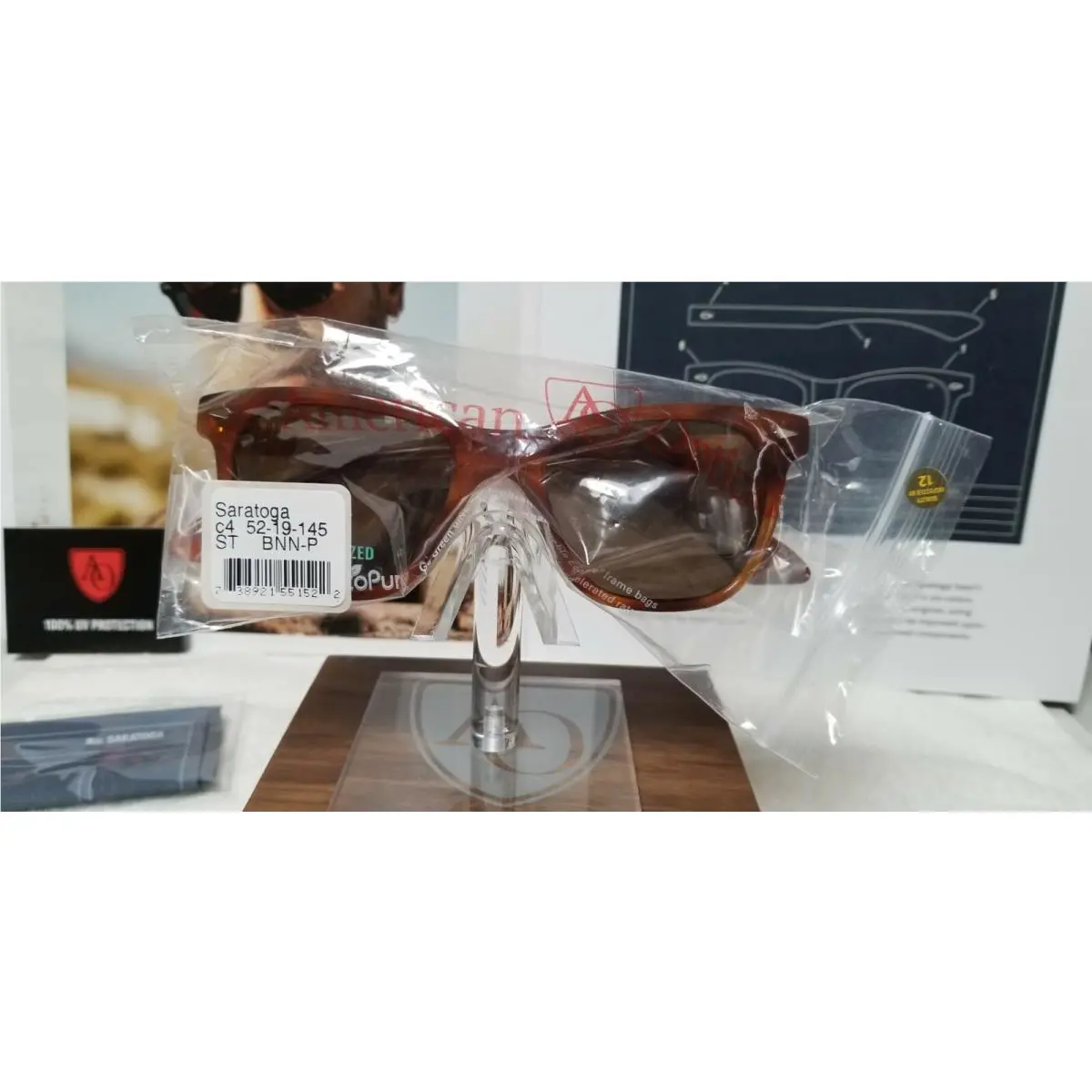 American Optical Saratoga Polarized Sunglasses AO Lite Cosmetan Brown Havana