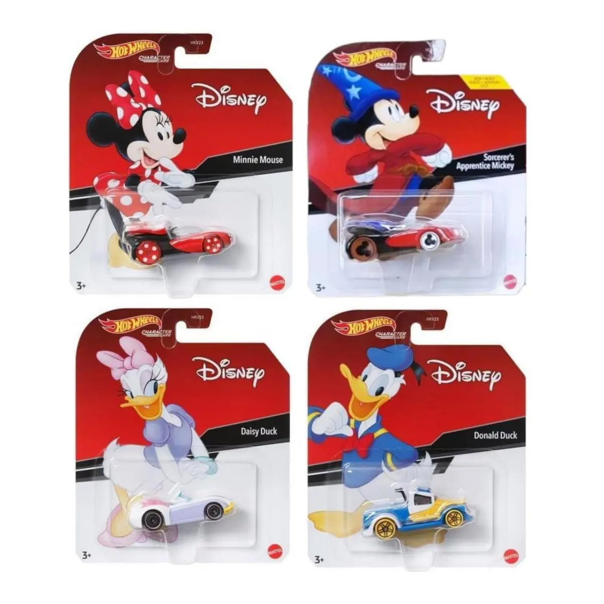 Hot Wheels Disney Character Cars Set of 4 Mickey Minnie Mouse HDL35 956C