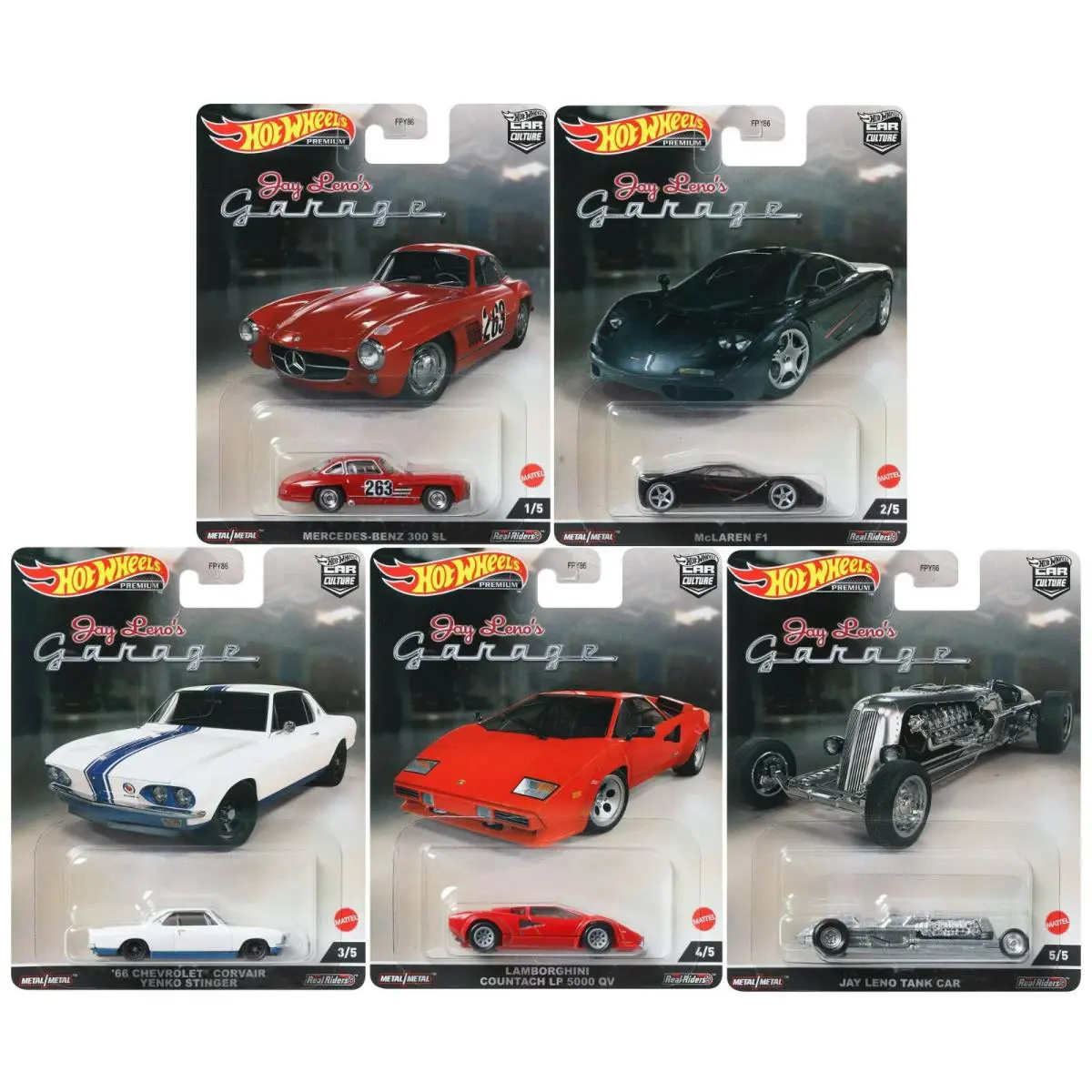 Hot Wheels Car Culture Jay Leno s Garage 5 Car Set Metal Diecast Car Model 1/64