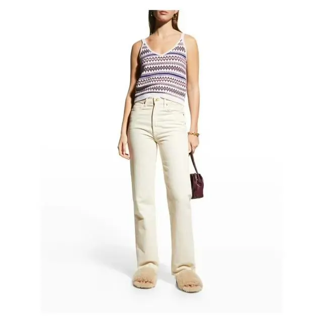 Rag Bone Women`s Stretch Spaghetti Strap V Neck Cami Sweater White S