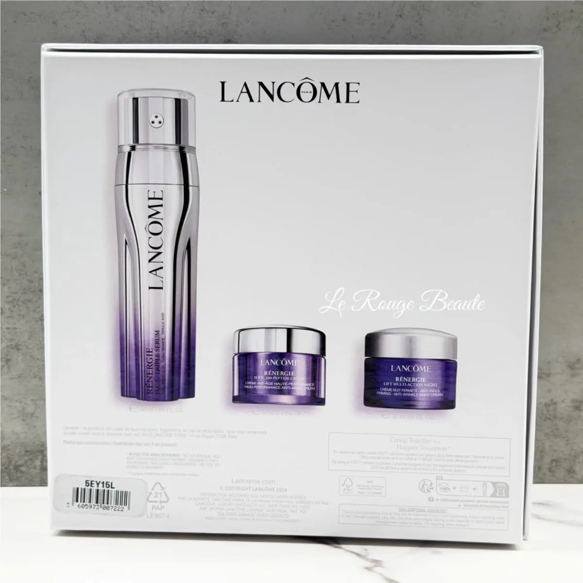 Lancome 3pcs Set Renergie Triple Serum 1.69oz + Day Night Cream 0.5oz Each