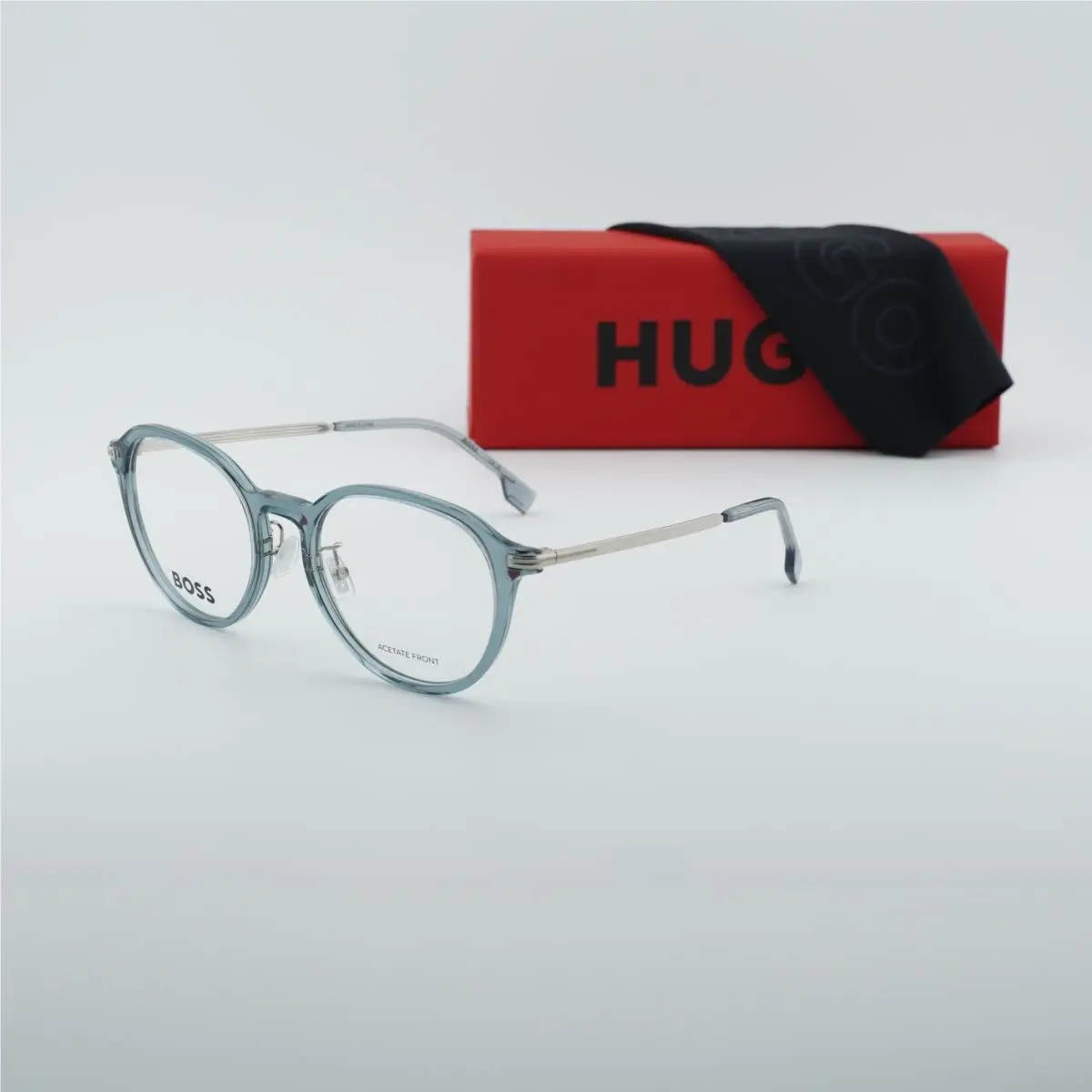 Boss 1615/F 0B88 00 Shiny Blue/silver 52mm Eyeglasses by Hugo Boss