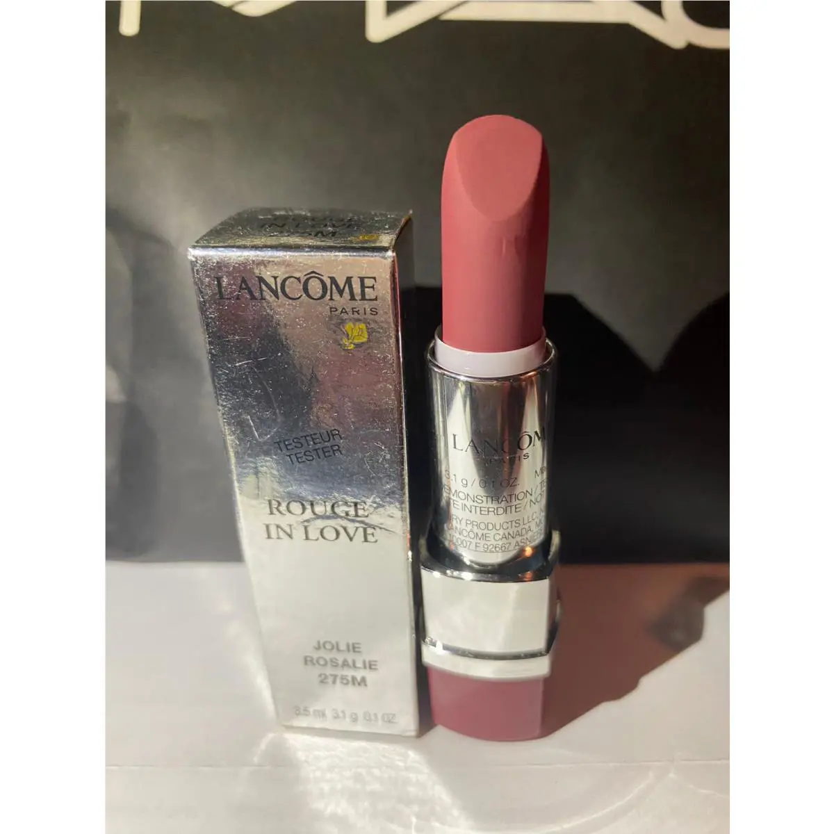 Lancome Rouge in Love High Potency Color Lipstick 275M Jolie Rosalie Clearcap