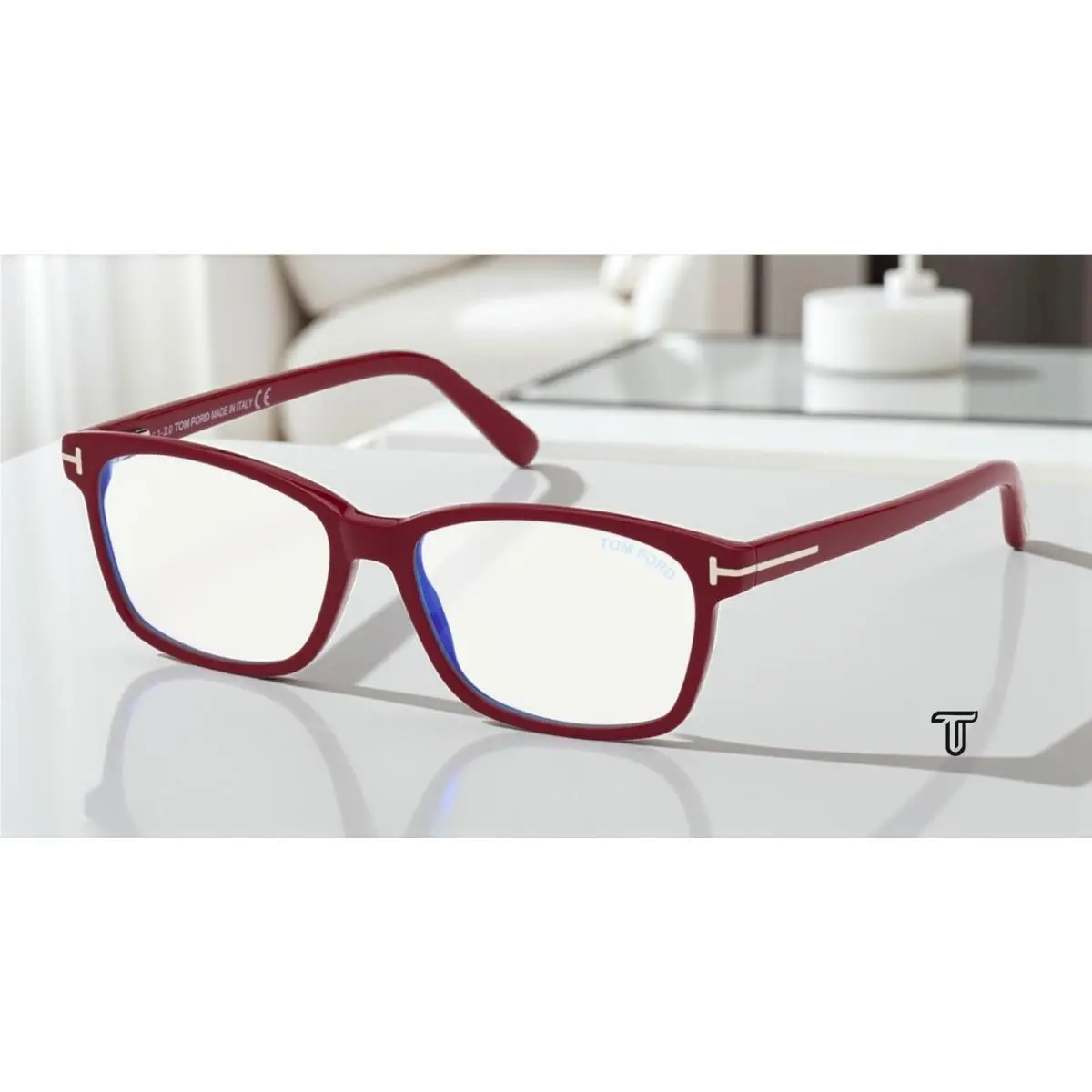 Tom Ford FT5713 B 072 Shiny Pink Plastic Blue Block 51 mm Women`s Eyeglasses