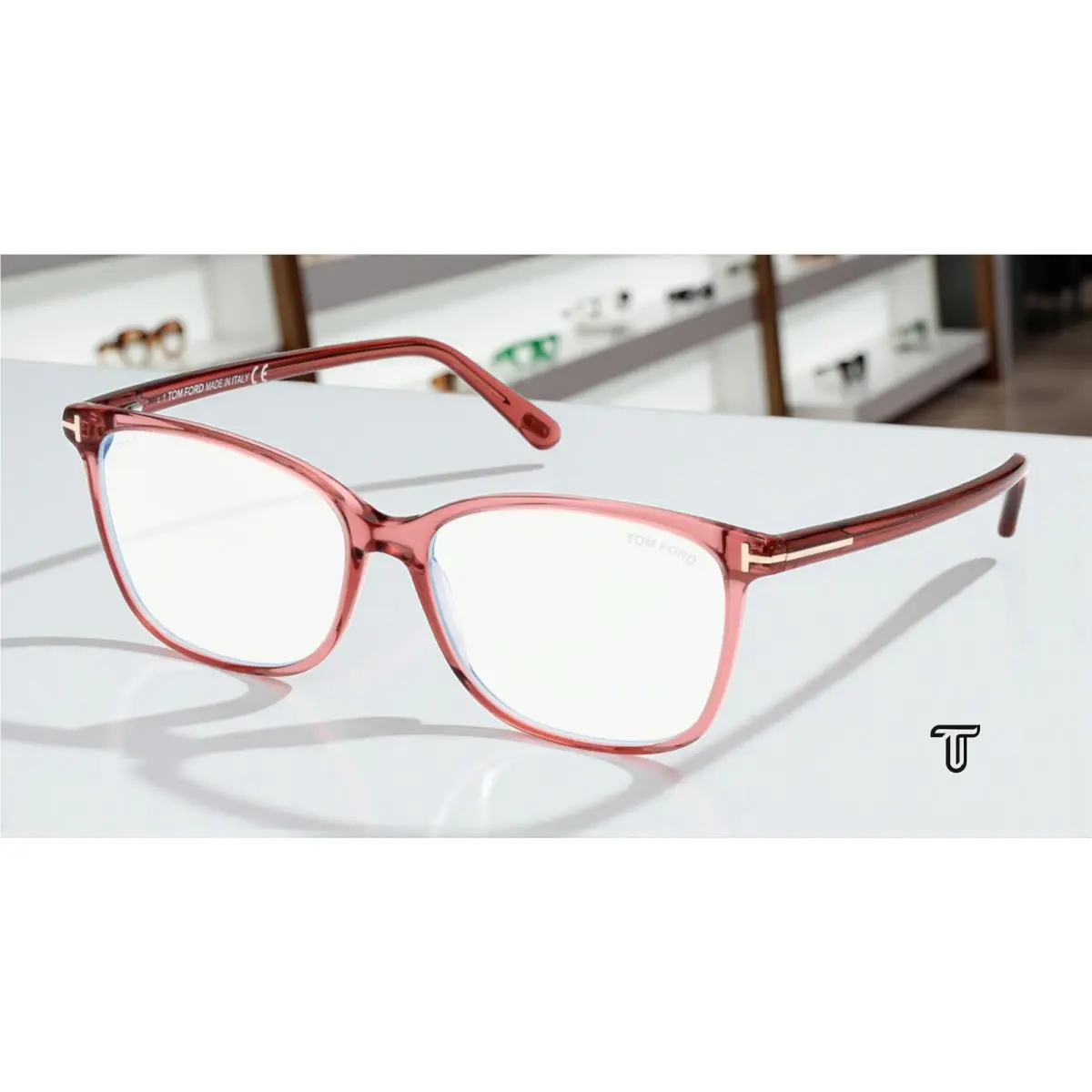 Tom Ford FT5842 B 074 Pink Blue Block Lens 54 mm Women`s Eyeglasses
