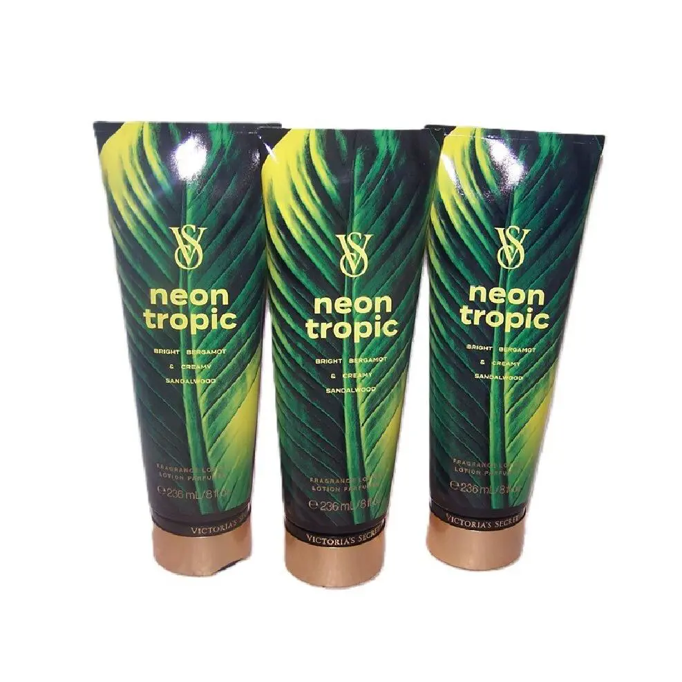 Neon Tropic Fragrance Lotion Victoria`s Secret 8 oz Lot of 3 -tiare Bergamot