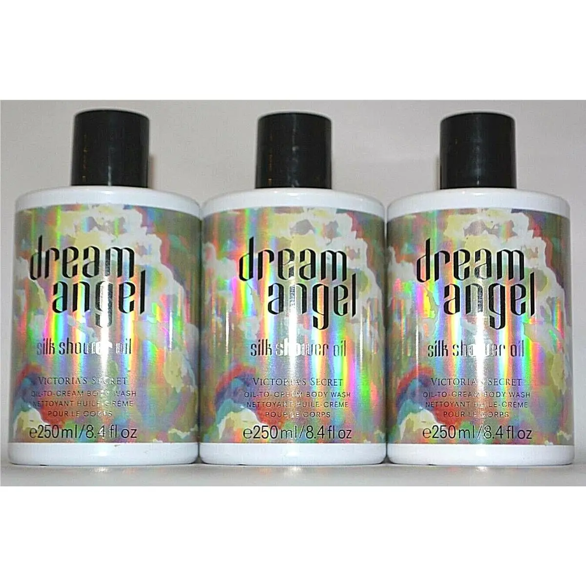 3 Victoria`s Secret Dream Angel Silk Shower Oil TO Cream Body Wash 8.4 OZ by Victoria's Secret