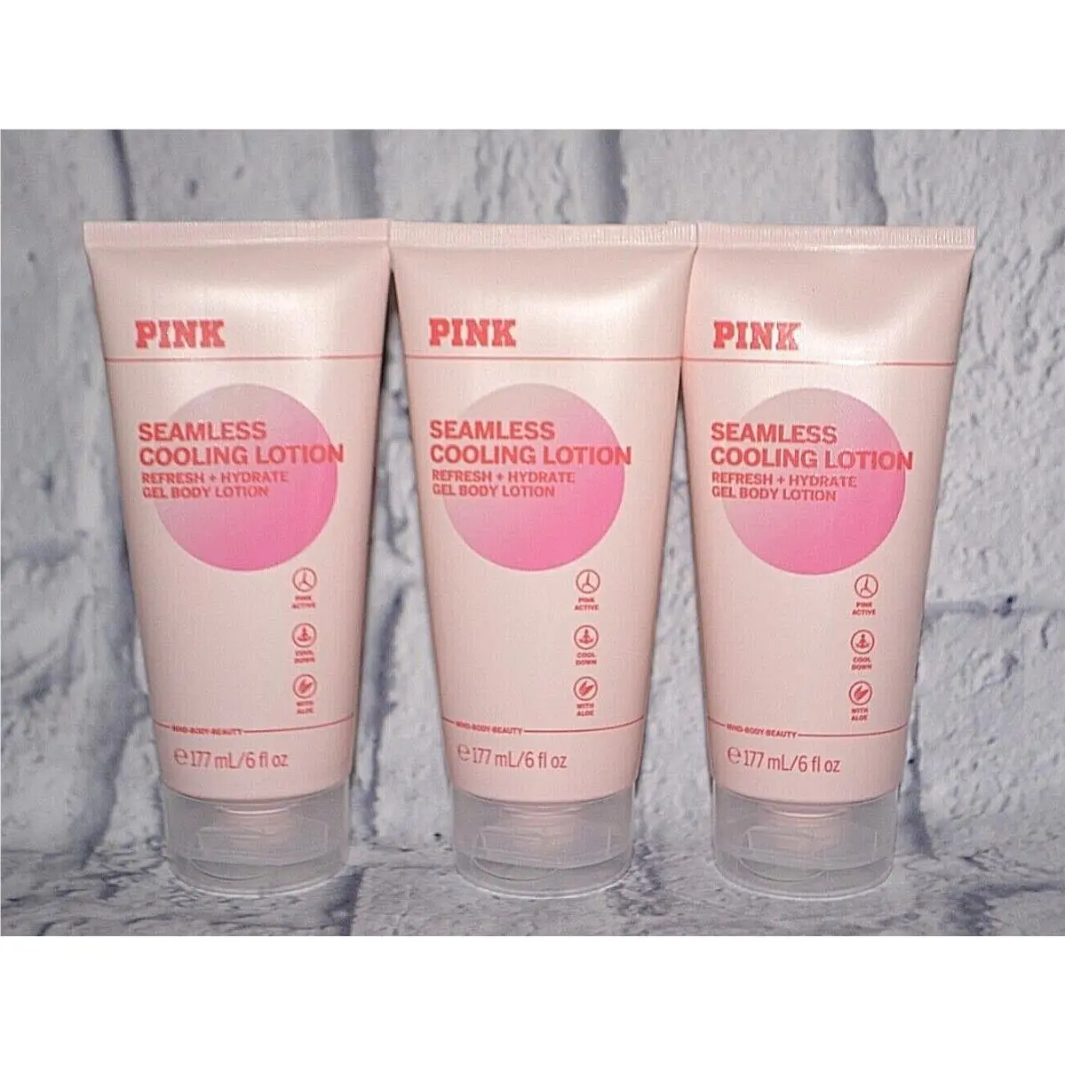 3 Victoria`s Secret Seamless Cooling Lotion Refresh + Hydrate Gel Body Lotion