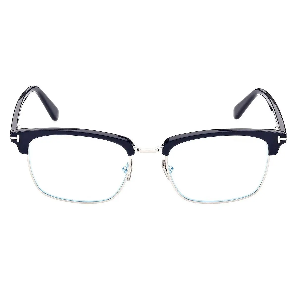 Tom Ford FT5801-B Eyeglasses Solid Navy Blue/shine Palladoum/t Logo 54mm