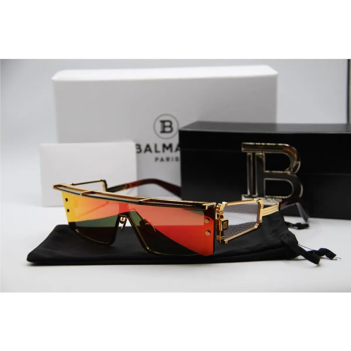 Balmain Paris Wonder Boy Iii BPS-127C-145 Gold Red Sunglass 145MM